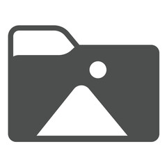 Poster - images folder solid icon, windows pack concept. vector graphics. folder with mountain and sun, galle