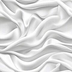 Poster - Luxurious white fabric features soft folds and highlights, perfect for decoration and fashion design, captured in bright daylight SEAMLESS PATTERN