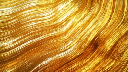 Aufkleber - Abstract sheet of warped brushed gold with swirling patterns and reflections, illuminated by light to create shadows and highlights, giving the appearance of melted gold surface