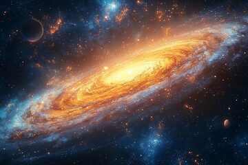 Wall Mural - awe-inspiring spiral galaxy in deep space