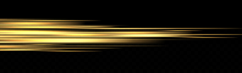 Poster - Yellow light and fast moving stripes on a black background.	
