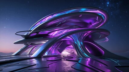 Poster - 3D rendering of futuristic abstract architecture.