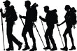 © Abu hamed shah - set of Hiker Illustration vector silhouettes