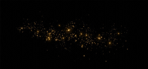 Aufkleber - 
Shimmering particles. Dust sparkles with golden light. Light effect.