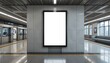 © Alice - blank Vertical advertising billboard display in modern MRT station. Blank mockup for ads, marketing campaign. Empty digital screen for advertisement. Indoor OOH template, 8k Photo