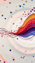Poster - A white background with a purple, orange, and blue wave. The wave is very long and has a lot of detail