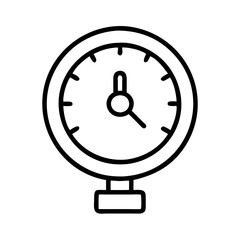 Poster - Outline pressure gauge vector icon illustration for measuring pressure and monitoring systems design 100