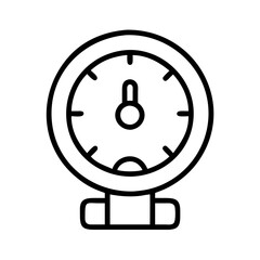 Poster - Pressure gauge vector icon outline style for industrial applications and measurement devices usage needs