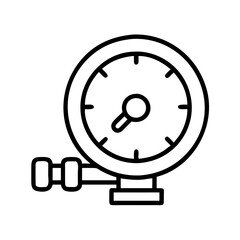 Poster - Pressure gauge vector illustration for measuring air pressure and monitoring system in line art style