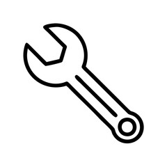 Poster - wrench tool icon vector illustration for repair maintenance and construction projects outline style 