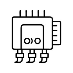Poster - Integrated circuit chip vector icon electronic component cpu microchip technology motherboard processor 100