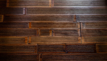Poster - Textured wall with horizontal lines and varying shades, creating a modern, industrial look