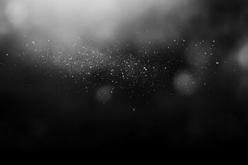 Aufkleber - Abstract Black And White Glitter Sparkle Background With Soft Bokeh Lights and Dark Overlay Texture In Elegant Festive Style