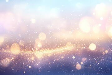 Poster - Abstract Golden Glitter Sparkle Background with Bokeh Lights Festive Celebration Design for Holiday Season with Dreamy Soft Warm and Romantic Effect