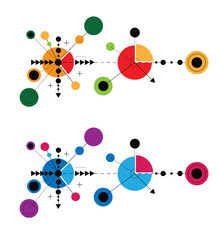 Poster - Futuristic Hi Tech Line Art Circles and Triangles Design Element Colors. Graphic design elements and resources vector art, technology, science and computing