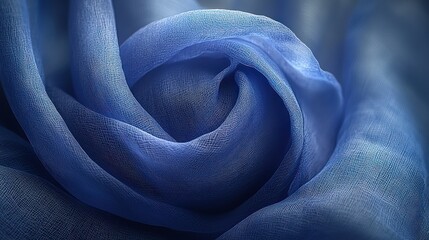 Poster - Abstract Blue Silk Fabric Texture: A Close-Up Photography