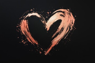 Fototapete - Golden Glitter Heart on Black Background a Romantic Celebration of Love with Shimmering Sparkles and Abstract Design Perfect for Valentines Day and Holiday Decor with Elegant Metallic Texture