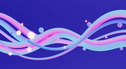 Poster - Abstract Colorful Wave Pattern Design Background Neon Pink Blue Swirls Gradient