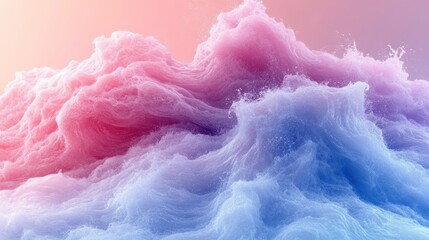 Poster - Abstract Pastel Waves: A Dreamlike Digital Landscape