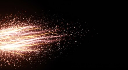 Poster - Abstract Glowing Wave of Light Particles  Digital Art Background