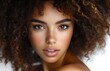 © zhuan - Hyper-realistic portrait of beautiful black woman with curly hair and confident smile