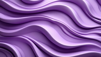 Poster - Lilac 3D Low Profile Abstract Wave Texture Pattern Background, Minimalist Elegant Design Backdrop