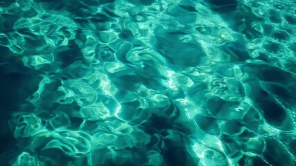 Poster - Captivating Close-Up of Turquoise Water with Sunlight Reflection Creating Beautiful Patterns on the Surface