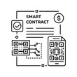 © tana.lin - Smart contract document with QR code connected by blockchain schemes – for modern fintech products, security topics, blockchain technologies and access to digital finance