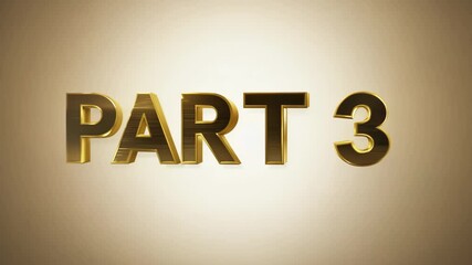 Aufkleber - Part 3 is written in gold letters. The letters are outlined in black. The letters are large and bold