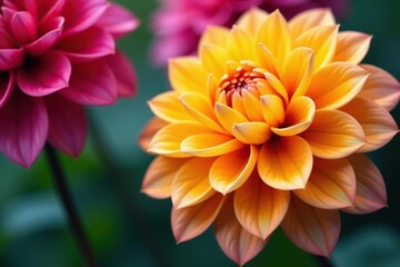 Wall Mural - intricate dahlia blooms, vibrant colors, close-up view , flower, stock, vector
