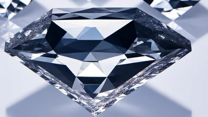 Aufkleber - A diamond is shown in a gray background. The diamond is cut and polished. 