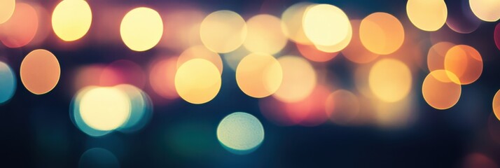 Fototapete - Vibrant bokeh lights illuminate a bustling urban environment at night, creating a whimsical and enchanting atmosphere filled with colors and movement