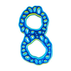 Poster - 3d Blue Number 8 For Math And Business Concept