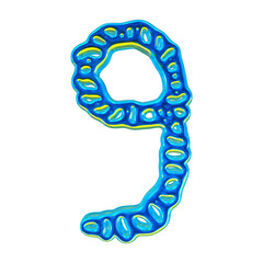 Poster - 3d Blue Number 9 For Math And Business Concept