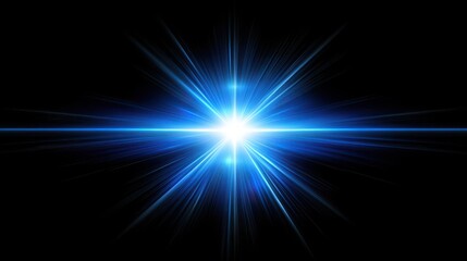 Poster - A radiant blue light burst emerges from the center, illuminating the dark surroundings with a striking, high-contrast effect that captivates attention and evokes a sense of wonder