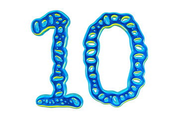 Poster - 3d Blue Number 10 For Math And Business Concept