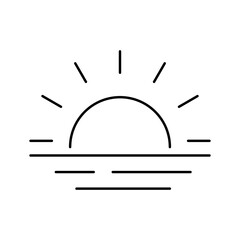 Poster - Sunrise vector icon. Sunrise symbol. Sun outline vector icon