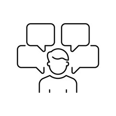 Poster - Speech bubble vector icon. Chat symbol. Speech bubbles outline vector icon