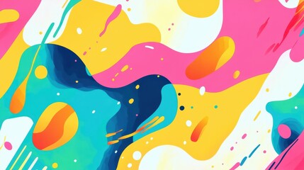 Fototapete - Bright colors swirl and blend together creating an energetic abstract pattern. The dynamic shapes and playful hues convey a sense of creativity and movement