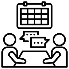 Poster - Meeting Line Icon