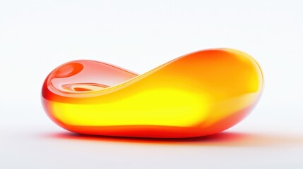 Aufkleber - A smooth, flowing sculpture features vibrant amber and yellow tones, emphasizing its organic shape. The artwork captures light beautifully, creating depth and visual interest