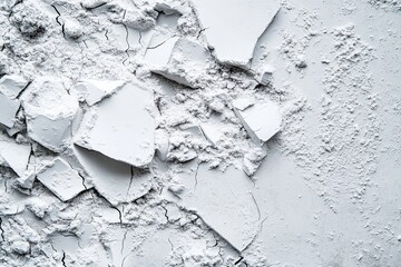 Poster - White Powder Texture: Crumbling, Dry, Fragile Substance Close Up Detail Shot