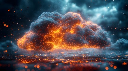 Poster - Stormy digital ecosystem ablaze with fiery risks and liabilities