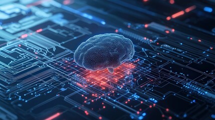 Poster - A concept of AI-driven research accelerating scientific progress.