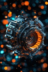 Aufkleber - A conceptual model of a black hole-powered energy generator.
