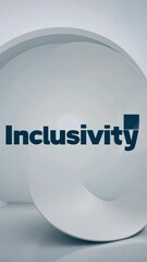 Leinwandbilder - A blue and white logo for Inclusivity. The logo is a square with a white lettering that says Inclusivity