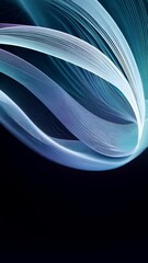 Poster - A colorful, wavy line of paper. The line is purple, blue, and green. The line is curved and has a lot of detail