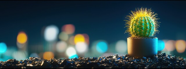 Aufkleber - Cactus growing augmented reality tools for global business