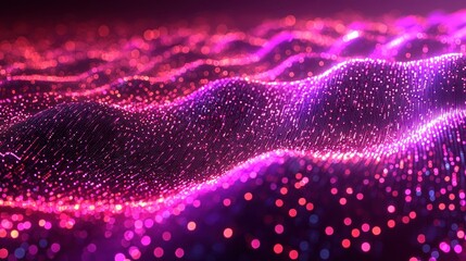 Poster - Abstract Pink and Purple Digital Waveform