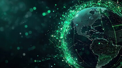 Poster - Kiwi pattern creating a tech-themed digital globe